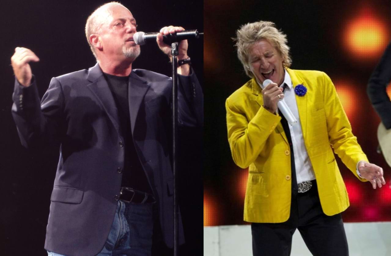 Billy Joel and Rod Stewart at Yankee Stadium