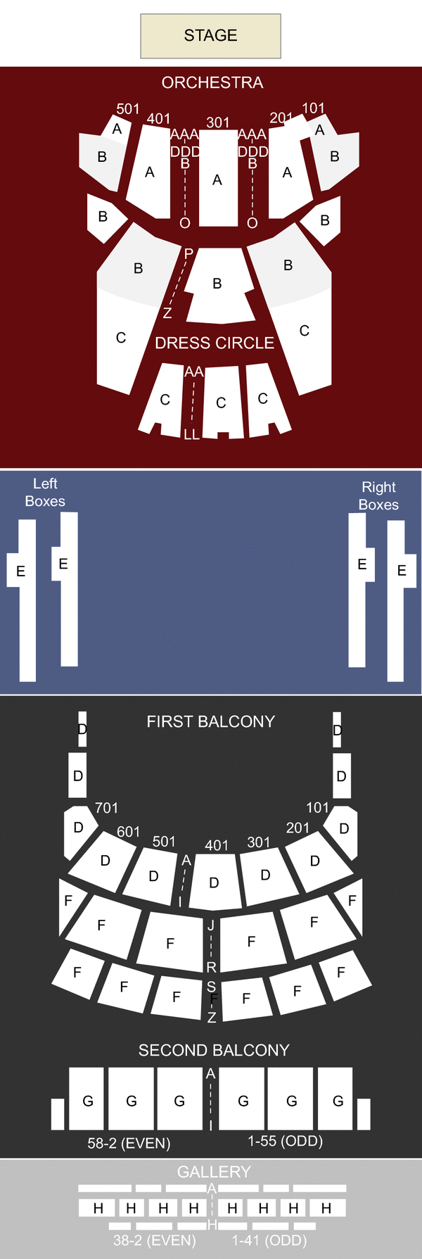 Chicago Auditorium Theatre Seating Chart