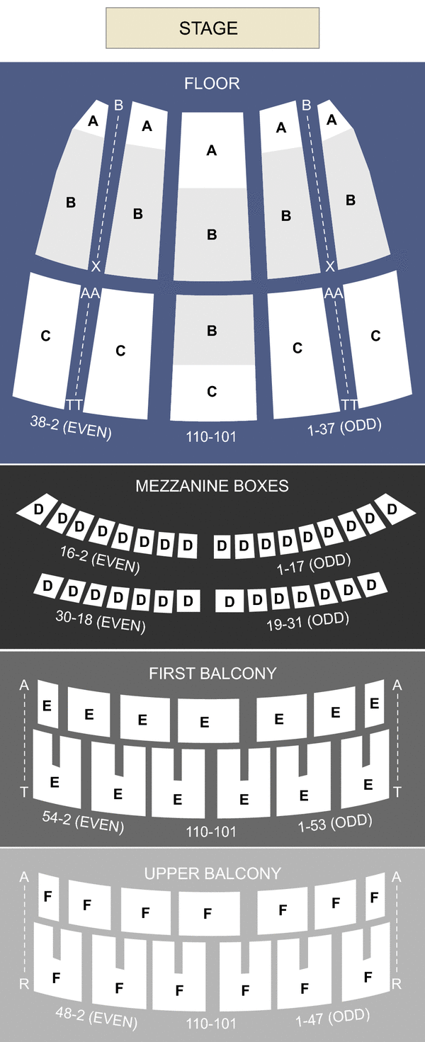 seating chart lyric opera house