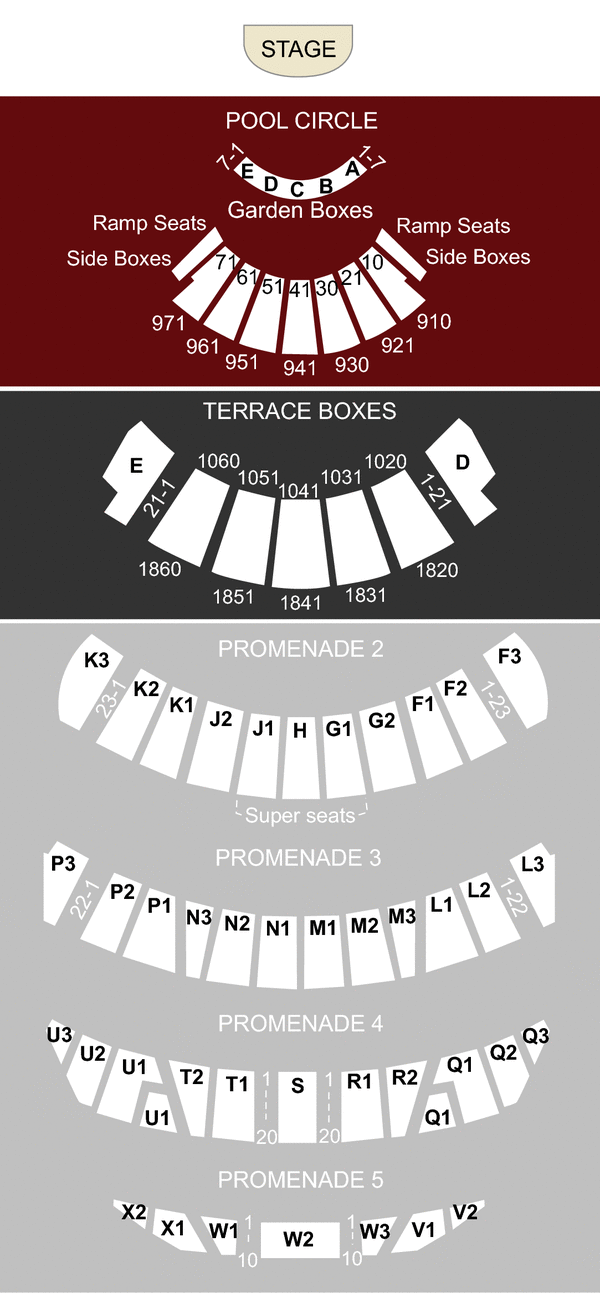 Hollywood Bowl Seating Chart With Rows And Seat Numbers