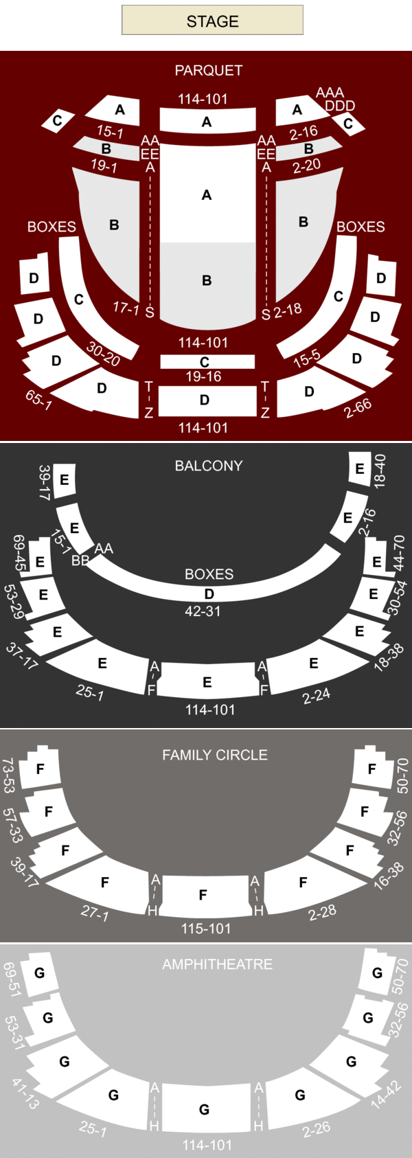 Academy of Music Seating Chart