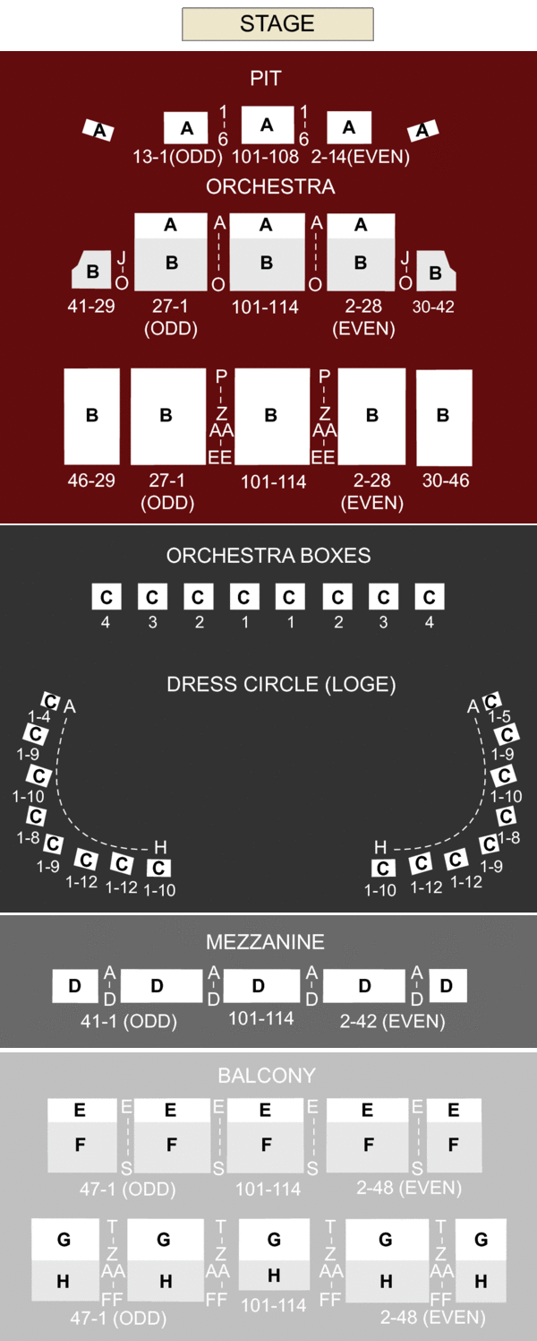 Wang Theater Seating Chart