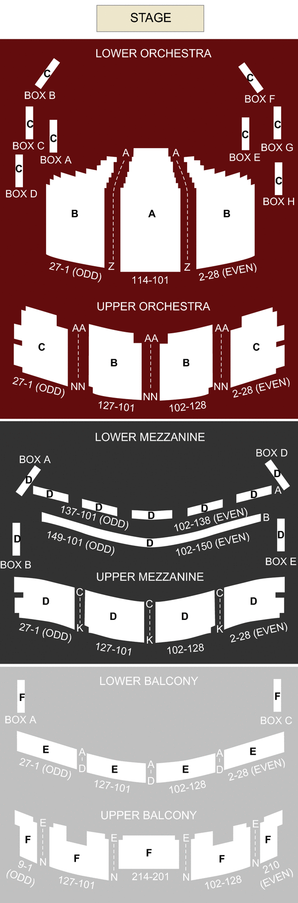 Au-Rene Theater Seating Chart