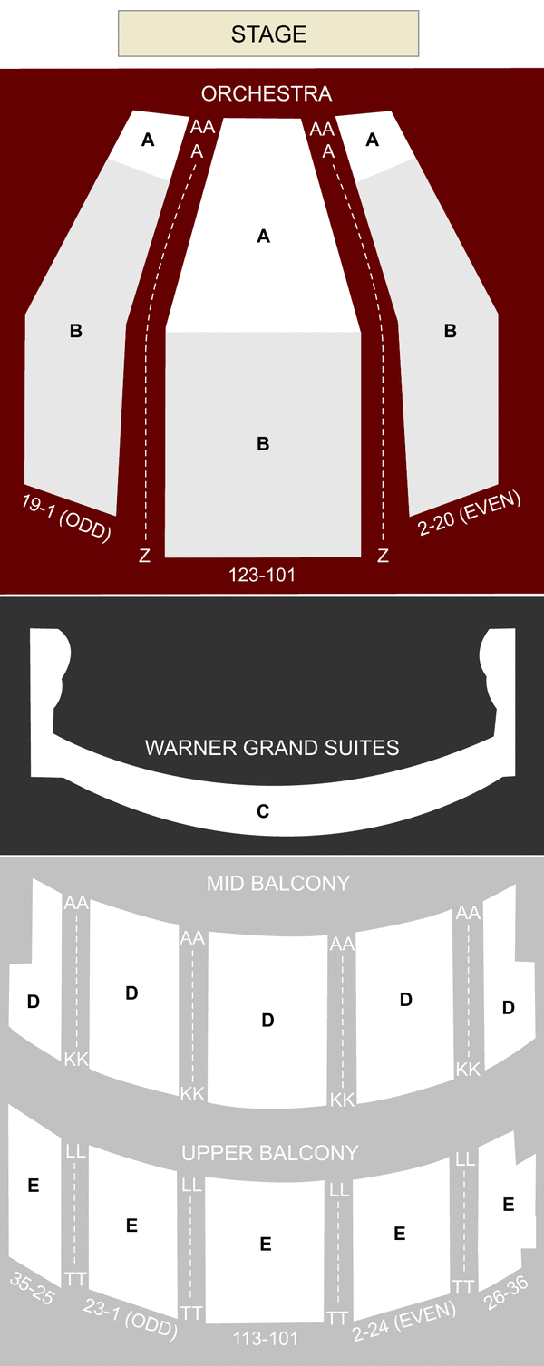 Warner Theater Seating Chart