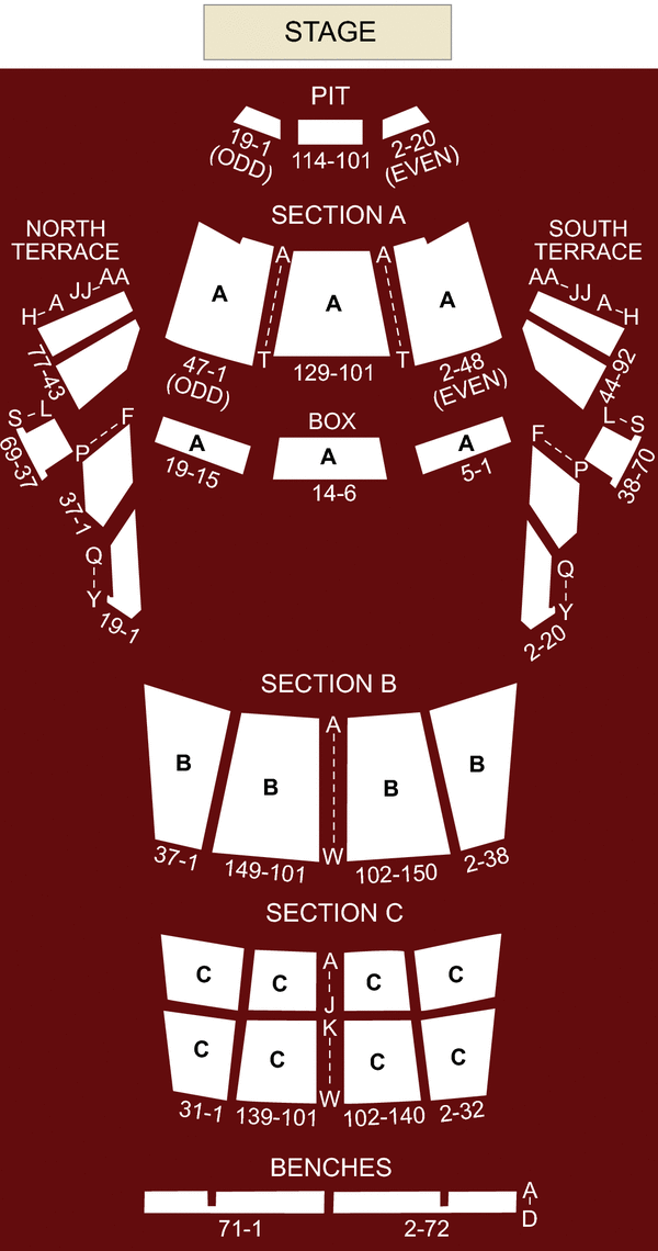 Greek Theater Seating Chart
