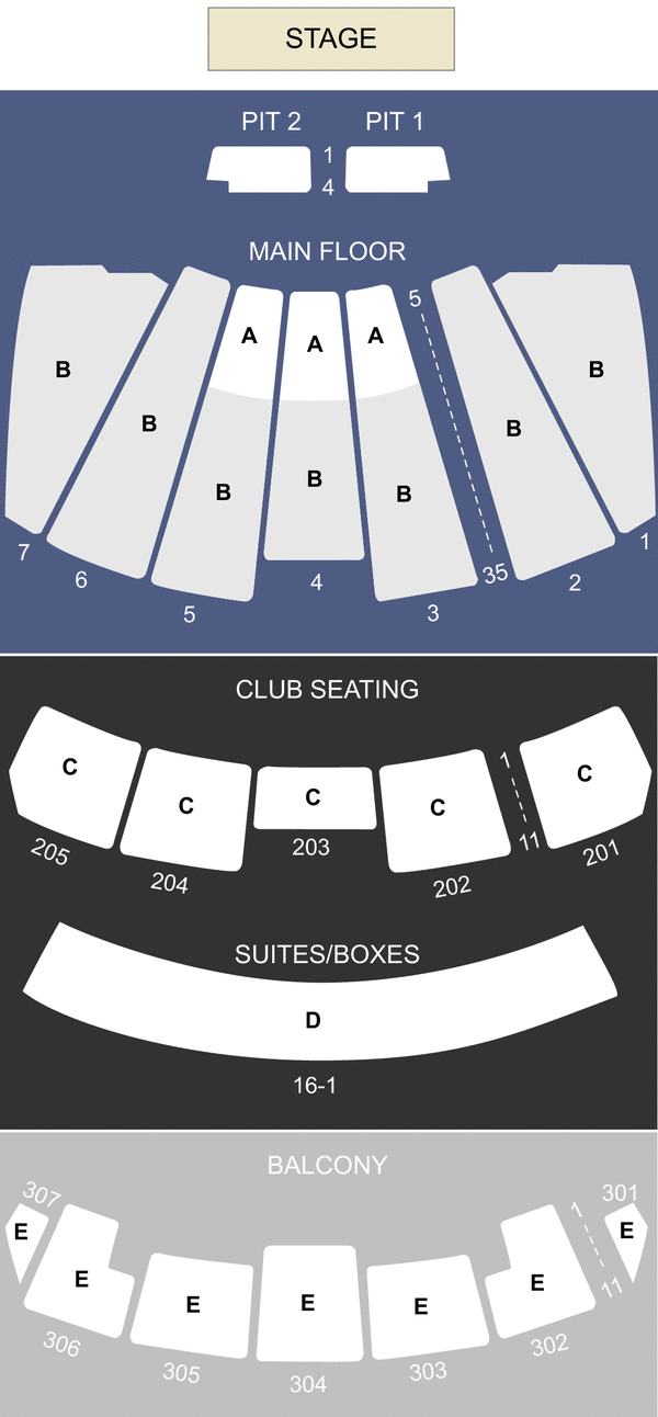 Comerica Theater Seating Chart With Rows Elcho Table
