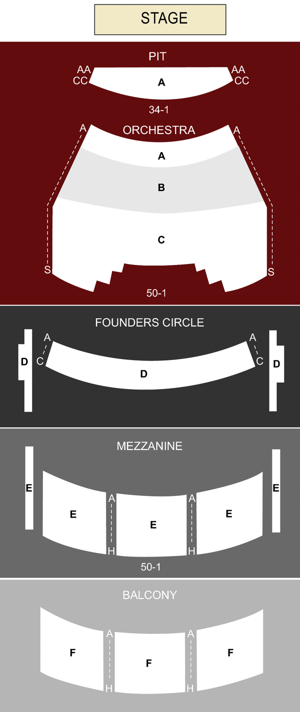 Fred Kavli Theatre, Thousand Oaks, CA Seating Chart