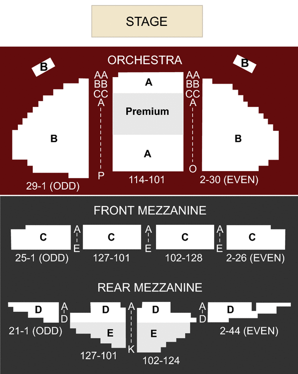Ambassador Theater Seating Chart