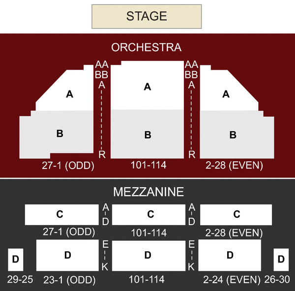 Bernard B Jacobs Theater Seating Chart
