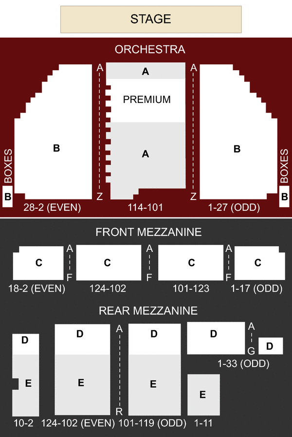 Broadway Theater Seating Chart