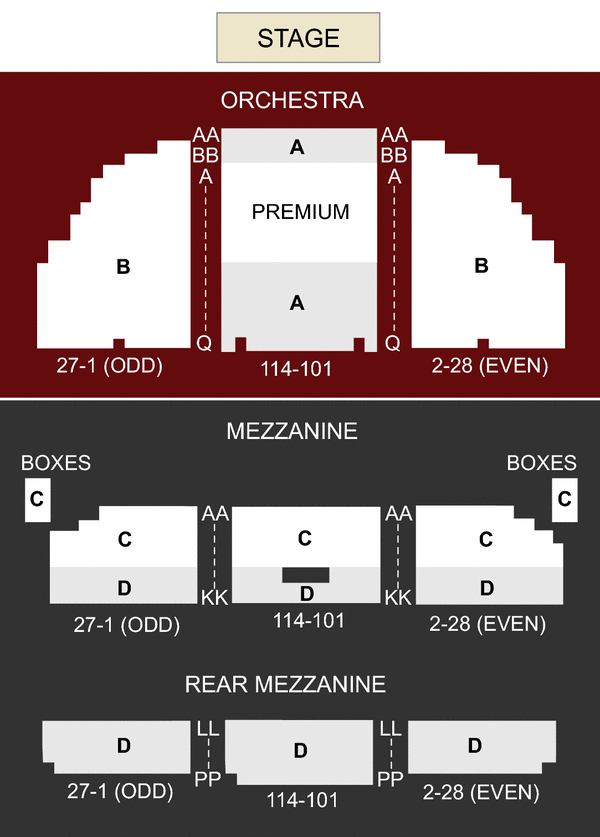 Nederlander Theater Interactive Seating Chart