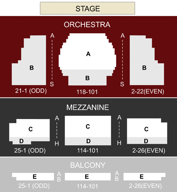 Walter Kerr Theater, New York, NY - Seating Chart & Stage ...