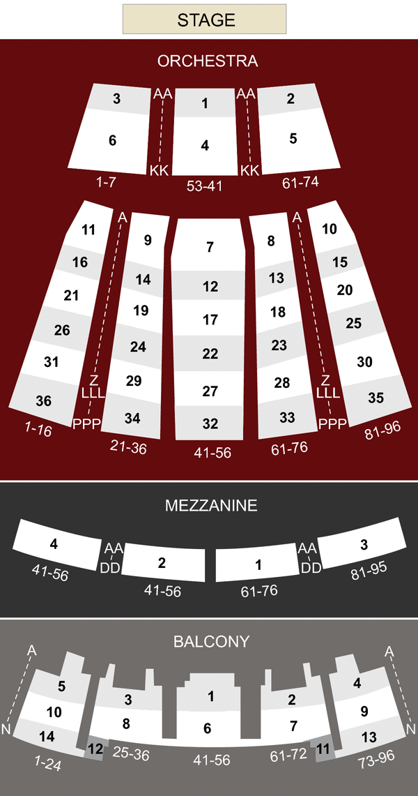 Sony Centre for the Performing Arts Seating Chart