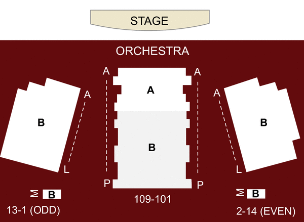 Westside Theater Downstairs Seating Chart