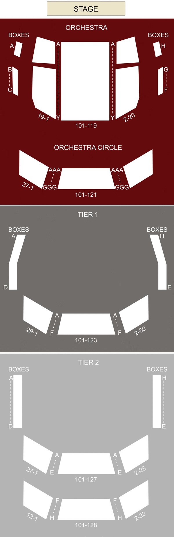 Holland Performing Arts Center - Kiewit Hall Seating Chart