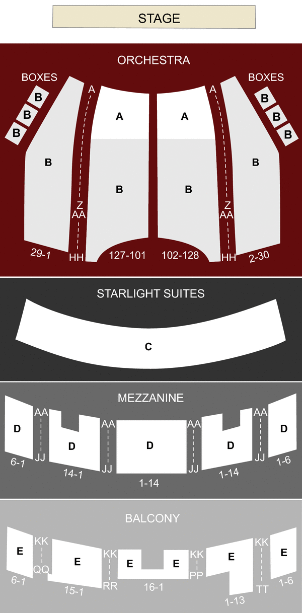 Majestic Theatre Seating Chart