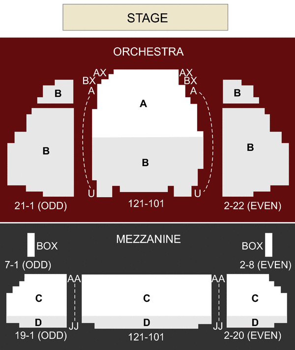 Stephen Sondheim Theatre Seating Chart
