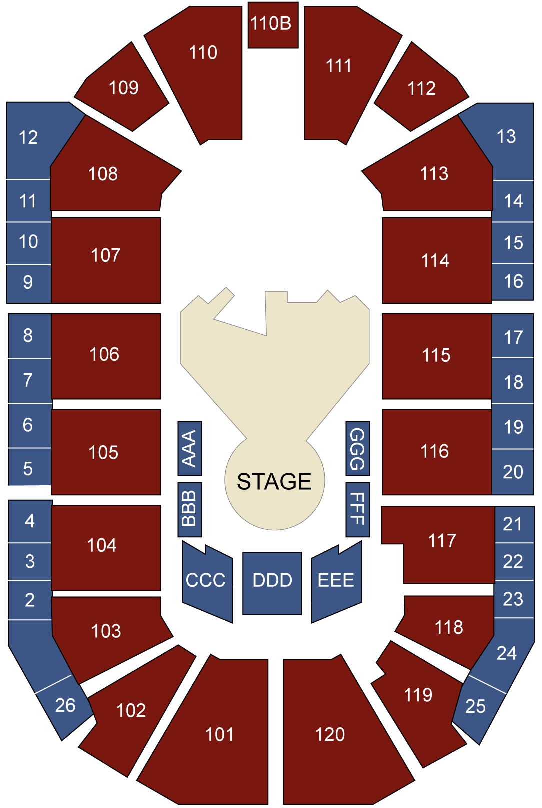 First Bank Center Seating Chart