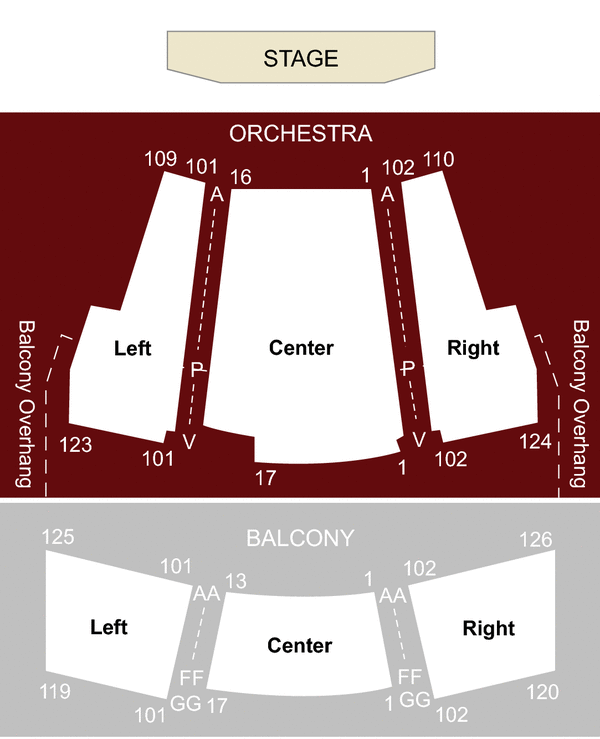 Proscenium Main Stage Seating Chart