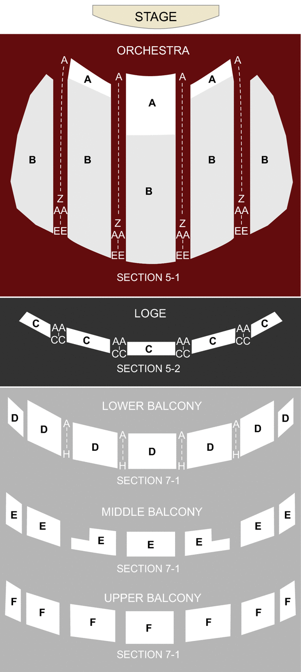 Shea's Buffalo Theatre Seating Chart