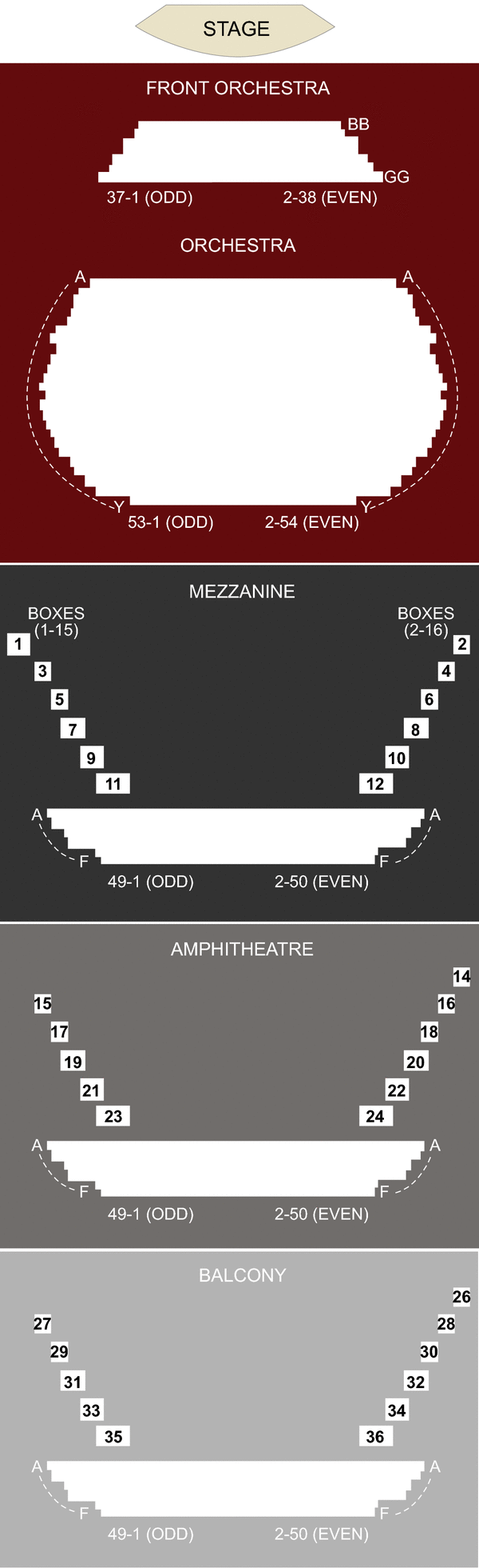 NAC Theatre Seating Chart