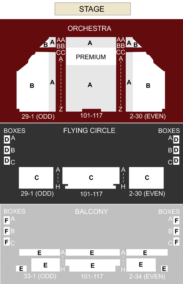 Lyric Theatre - Broadway Seating Chart