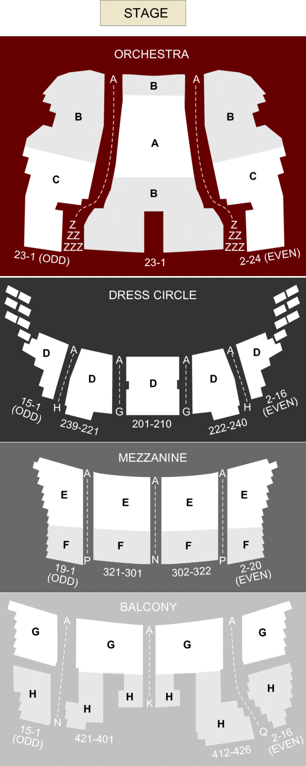 Seating Chart Bank Theater Chicago