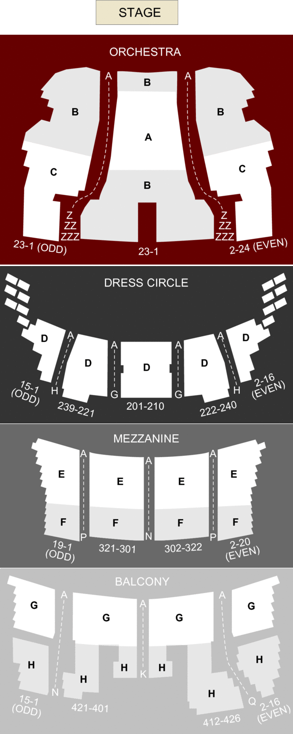 CIBC Theatre, Chicago, IL Seating Chart & Stage